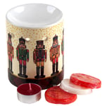 Nutcracker Christmas Oil Burner Wax Melt Warmer Ornament Gift Set