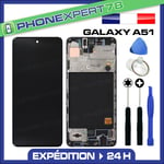 VITRE TACTILE ECRAN OLED LCD SUR CHASSIS SAMSUNG GALAXY A51 NOIR A515 + OUTILS