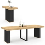 Table console extensible eden 10 personnes 235 cm bois et noir