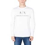 Armani Exchange A|x Armani Exchange Long Sleeve Logo Crewneck T-Shirt Homme T-Shirt, Blanc., S