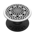 Black Mandala Pop Mount Socket Cute Designed Divine Mandala PopSockets Grip and Stand for Phones and Tablets