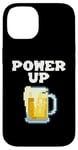 Coque pour iPhone 14 Mug à bière pixelisé Power Up