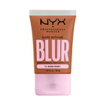 NYX Professional Makeup Fond de Teint Effet Flouté Bare With Me Blur, Couvrance Moyenne, Fini Mat Naturel, Niacinamide, Matcha & Glycérine, Hydratation Jusqu'A 12H, Teinte : Warm Honey (15)