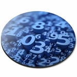 Round Mouse Mat - Blue Number Art Maths Physics Office Gift #12331