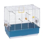 Ferplast Cage Oiseau Piano 4, Cage Canari Oiseaux, avec Mangeoires, Abreuvoir pour Oiseaux, 59 x 33 x h 55 cm, avec Accessoires, Plateau Amovible