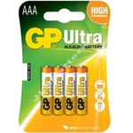 12 GP ULTRA AAA LR03 Batteries LR03 1.5V ALKALINE HIGH PERFORMANCE 3x4pks