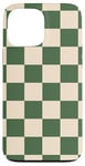 iPhone 13 Pro Max Green and Cream Classic Checkered Big Vintage Checkerboard Case