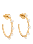 kate spade new york Shimmer Faux Pearl Demi Hoop Earrings, Gold