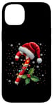 Coque pour iPhone 14 Plus Chapeau de Père Noël en sucre d'orge de Noël pour garçons et filles