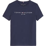 Tommy Hilfiger T-Shirt Enfant Unisexe Manches Courtes Essential Tee Encolure Ronde, Bleu (Twilight Navy), 12 Mois