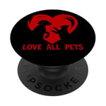 T-shirt Love All Pets Animals Are Friends Too pour homme et femme PopSockets PopGrip Adhésif