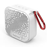 Hama Enceinte Bluetooth Pocket 3.0" (Mini Enceinte sans Fil Portable Légère, Basses intenses, Style Tendance, Étanche Eau et Poussière IP67, Autonomie 14h, USB-C, Prise Jack, 3.5W) Blanc