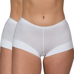 Trofe Bamboo Solids Boxer Brief Trosor 2P Vit Bambu Medium Dam