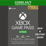 3 Months Xbox Game Pass Ultimate Membership Live Gold UK EU REGION