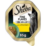 Sheba Fine Flakes Cat Food Tray with Chicken in Jelly 2x11x85g