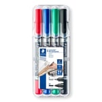 STAEDTLER 348 WP4 Lumocolor Permanent Duo Double-Ended Marker Pen, Fine & Medium