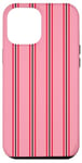 Coque pour iPhone 12 Pro Max Rose Rouge rayé Girly Esthétique Preppy Stripe