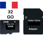 Minneskort kompatibelt med ULEFONE ARMOR X3 - CEKA TECH® Micro-SD 32GB Class 10 med SD-adapter