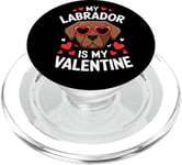 Chocolate Labrador My Valentines Hearts Day Dog Mom Dad PopSockets PopGrip for MagSafe