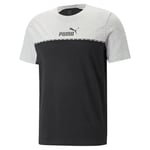 PUMA Ess Block X Tape Tee Homme, Gris Clair chiné, S