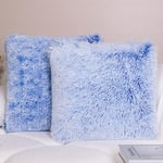 iHeroo Lot de 2 Housse de Coussin 40x40 cm, Super Doux Peluche Taie Oreiller, Coussin en Fourrure Artificielle Câline, pour Chambre Salon Lit Chaise Voiture Coussin Canapé Décoratives Coussin