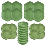 Amazon Fully Green 24 Piece Melamine/Plastic/BBQ/Outdoor Dinnerware Set for 8