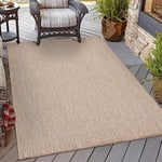 HomebyHome Tapis d'Extérieur Résistant aux Intempéries 300x400 (280 x 370 cm) Beige - Résistant aux UV, Imperméable et Léger - Idéal pour Balcon, Terrasse, Jardin et Cuisine