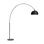 Nael lampe arquée abat-jour argent socle en marbre E27 câble secteur 2 m argent