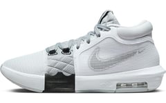 Nike Homme Lebron Witness VIII Chaussure de Basketball, White/Black-Lt Smoke Grey, 45 EU