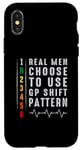 iPhone X/XS Real Men Use RACE Shift Pattern Tee - Motorcycle Gear Shift Case