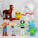 7Pcs Disney Toy Story Cake Topper Woody Jessie 4cm Figure Model Gift Kids Toys