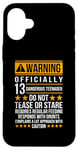 iPhone 16 Plus 13 Years Old Warning Dangerous Teenager 13th Birthday Case