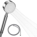 Olliwon Pommeau Douche Haute Pression avec tuyau 1,5 m, Douchette Douche Salle de Bain en Acier Inoxydable 304 Economie d'Eau Installation Facile - Méthode de Jet en Forme de Taille