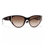 CHANEL Oval Sunglasses CH6054 Dark Brown/Brown Gradient