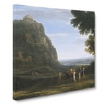 View Of Delphi With A Procession by Claude Lorrain Classic Painting Canvas Wall Art Print Ready to Hang, Framed Picture for Living Room Bedroom Home Office Décor, 14x14 Inch (35x35 cm)