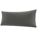 PiccoCasa Housse de traversin en Coton égyptien – 300 Fils au Pouce carré, Super Doux et Respirant, taie d'oreiller Longue avec Fermeture éclair, Gris foncé, 50,8 x 121,9 cm/1,2 m