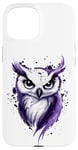 Coque pour iPhone 15 Hibou mauve mystique