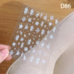 White Magnolia Flower Nail Sticker Enhancement Adhesive Decal D DH-586