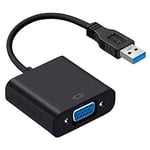 OcioDual Adaptateur USB 3.0 vers VGA M/F Resolution Full HD Noir pour PC Ordinateur Portable Laptop Moniteur TV Projector, Cable Convertisseur Image 1080p Video 1920 x 1080 60Hz