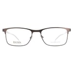 Hugo Boss Rectangle Mens Matte Brown Glasses Metal - One Size