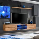 Ensemble Meuble TV "Switch XXIII" 250cm Gris & Naturel