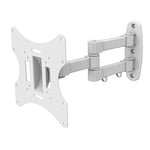 PureMounts Extendable Tilt/Swivel Low Profile Wall Mount for TV's/Monitors with 37 ",VESA 75x75, 100x100, 200x100, 200x200, inclinable: +/- 20 °, adjustable: +/- 90 °, white