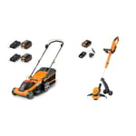 LawnMaster CLMF4841E Tondeuse Electrique Gazon 48V Max 2x24V 4.0Ah Batterie, 41cm & CLGT2425S Coupe-Bordures sans Fil 24V, Coupe-Bordures sur Batterie 25cm