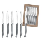 Lou Laguiole Sky - Coffret 6 couteaux steak Gris