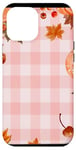 Coque pour iPhone 12 Pro Max Rose Vintage Carreaux Feuilles Automne Citrouille Épices Récolte