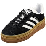 adidas Gazelle Bold Womens Fashion Trainers in Black White - 8 UK