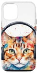 iPhone 12/12 Pro Cat Headphones Colorful Funny Animal Art Print Graphic Case