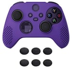 eXtremeRate PlayVital Purple 3D Studded Edition Anti-slip Silicone Cover Skin for Xbox Series X Controller, Soft Rubber Case Protector for Xbox Series S Controller with 6 Black Thumb Grip Caps