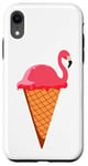 Coque pour iPhone XR Glace Gaufrier Boule de glace Flamant rose