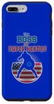 Coque pour iPhone 7 Plus/8 Plus Le boss des super héros pour Super Mom ou Super Dad